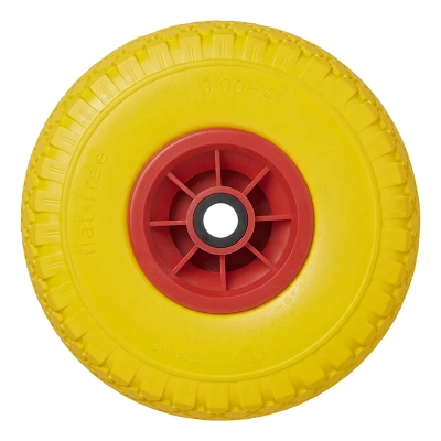 PU-Reifen mit Kunststoff-Felge 10" 3.00-4, Polyurethan (PU), pannensicher