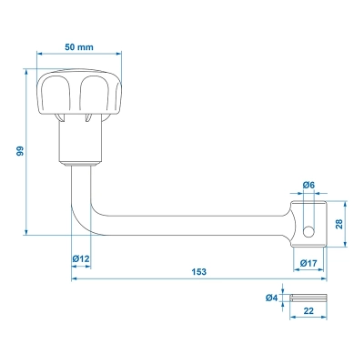 Hebel für Stützrad 60mm