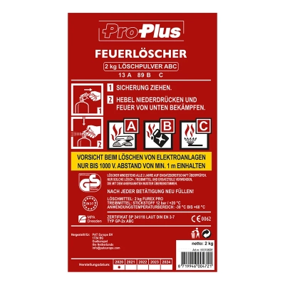 Feuerlöscher ABC Pulver DE + Manometer