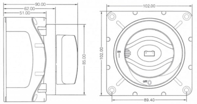 BEP 721 Batteriewahlschalter für 2 Batterien 350A