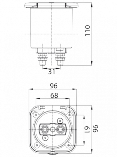 Einbaubatterieschalter mit ASA Gehäuse