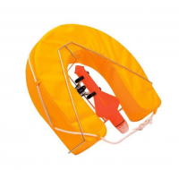 Hufeisenrettungsring gelb mit Notlicht & Relingshalterung