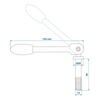 Klappbarer Knebel für Stützradklemme 48mm