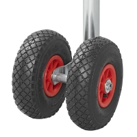 Doppelstützrad 48mm mit 2x Kunststoff-Felge und Luftreifen, 260x85mm
