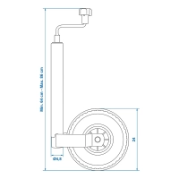 Stützrad 48mm mit Kunststoff-Felge und Luftreifen, 260x85mm