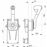 Ultraflex Einhandschaltung B184 mit Trimmschalter
