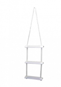 Strickleiter Badeleiter mit 3, 4 oder 5 Stufen aus Kunststoff weiß